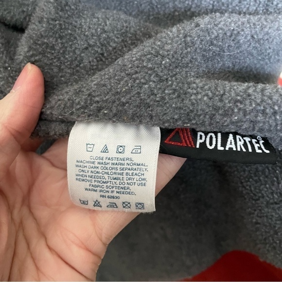 Lands’ End Vintage Squall Brick Red and Fleece Jacket - Picture 4 of 9